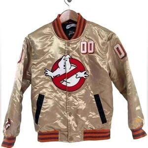 Ghostbusters Bomber Satin Retro Gold Jacket Headgear Classics